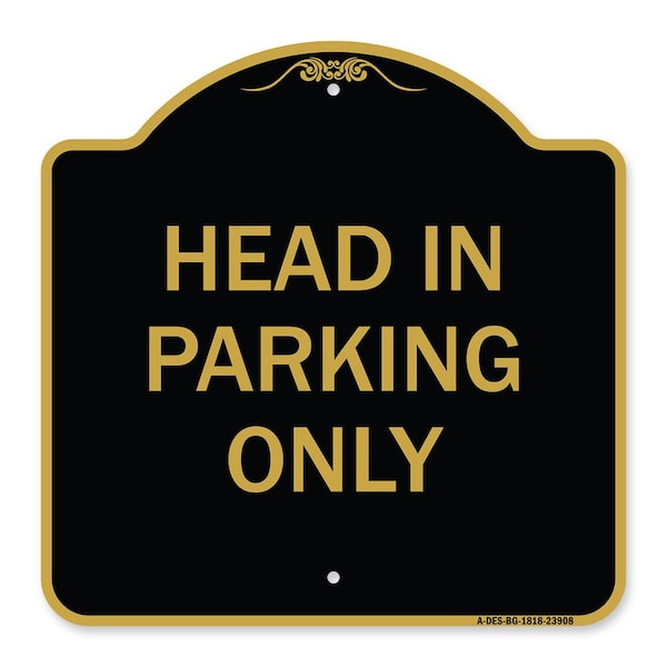Signmission Designer Series Sign-Head in Parking Only, Black & Gold Aluminum Sign, 18" x 18", BG-1818-23908 A-DES-BG-1818-23908 - main